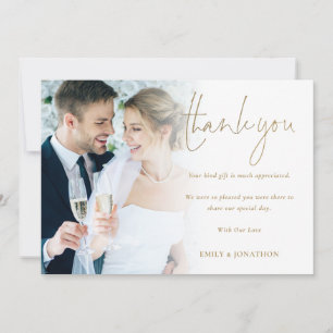 Tarjeta Boda moderno con guiones de oro gracias