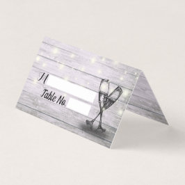 Tarjeta Boda Número de Mesa Escort Glasses Wood