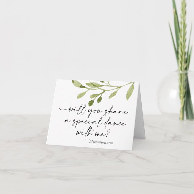 Tarjeta Boda Papi Hija Primera Danza Novia Preguntando (Anverso)