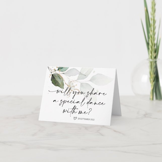 Tarjeta Boda Papi Hija Primera Danza Novia Preguntando (Anverso)