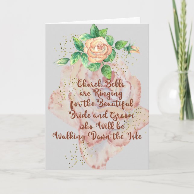 Tarjeta boda para el toque de novia y groom del co (Anverso)