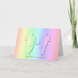 Tarjeta Boda Pastel Arcoiris para Hombres Gays
