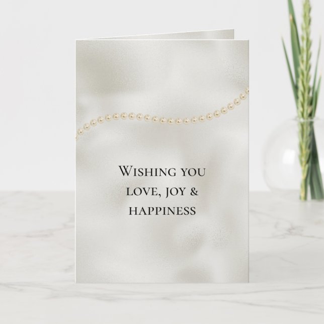 Tarjeta Boda Pearls White Luxe (Anverso)