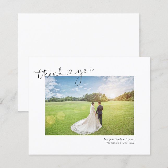 Tarjeta Boda personalizada de Heart Photo You (Anverso / Reverso)