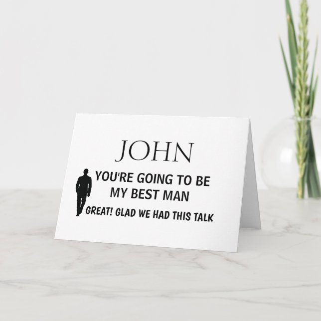 Tarjeta BODA PERSONALIZADA MEJOR HOMBRE (Anverso)