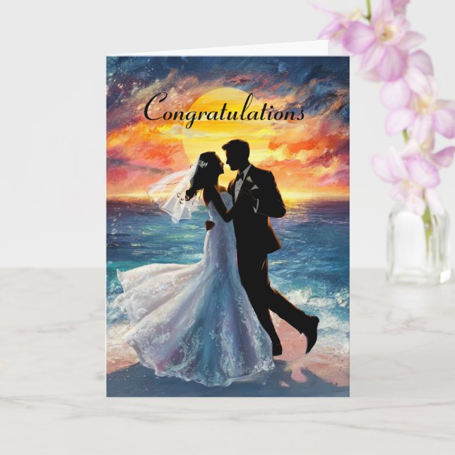 Tarjeta Boda personalizado de la pareja de siluetas (Orquídea)