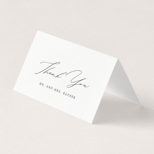 Tarjeta Boda personalizado de script manuscrito minimalist (Anverso)