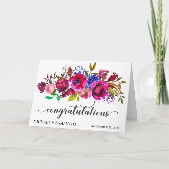 Tarjeta Boda personalizado felicita a Boho Brights (Anverso)