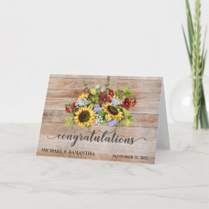 Tarjeta Boda personalizado felicitaciones girasol