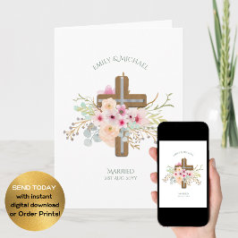 Tarjeta Boda personalizado o cruz floral de aniversario