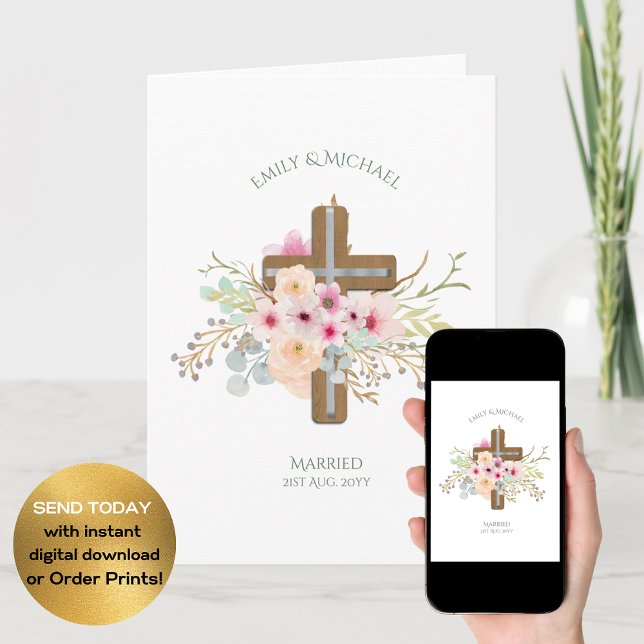 Tarjeta Boda personalizado o cruz floral de aniversario (Subido por el creador)
