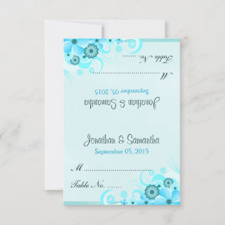 Tarjeta Boda Place de la tienda floral azul Aqua L