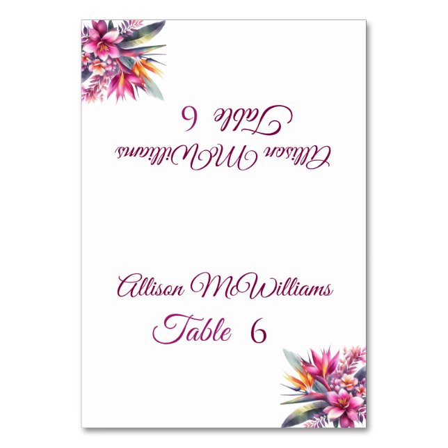 Tarjeta boda Place-Watercolor Tropical Bliss (Anverso)