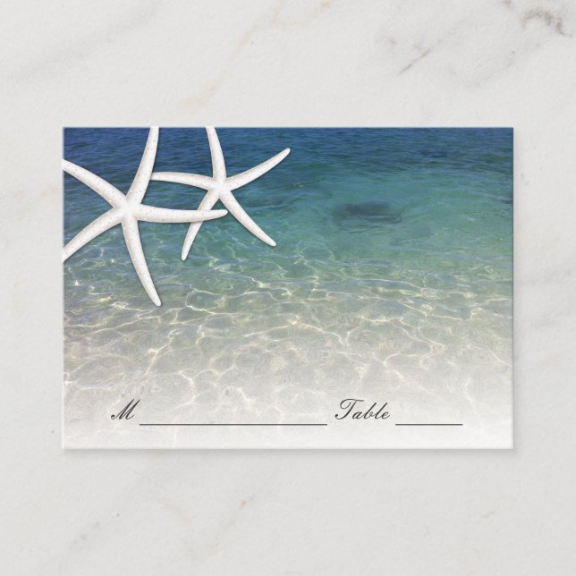 Tarjeta boda | Playa Starfish del Mar Azul (Anverso)