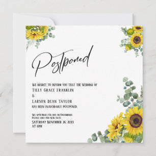 Tarjeta Boda pospuesta de Eucalyptus Sunflower