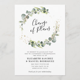 tarjeta boda pospuesta para eucalipto greenery wre