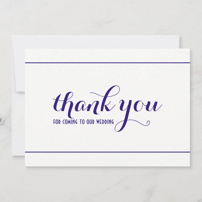 Tarjeta Boda Real Azul Simple y Elegante (Anverso)