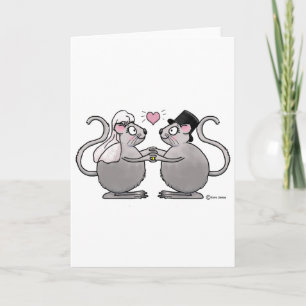 Tarjeta Boda Recién Casados Aniversario Ratones Ratón Pare