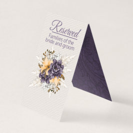 Tarjeta Boda reservado de flores de otoño y pampas