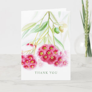 Tarjeta Boda responder eucalipto rosa rojo gracias