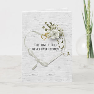 Tarjeta Boda Ribbon Heart On Birch