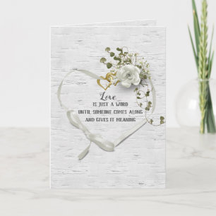 Tarjeta Boda Ribbon Heart On Birch