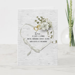 Tarjeta Boda Ribbon Heart On Birch Card