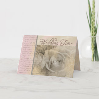 Tarjeta Boda romántica del vintage subió