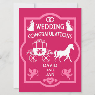 Tarjeta Boda Romántico De Caballos Y Carros
