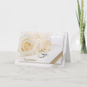 Tarjeta Boda rosas y reflexión de anillos