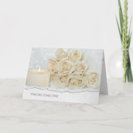 Tarjeta Boda Rose Bouquet and Candle