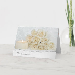 Tarjeta Boda Rose Bouquet and Candle