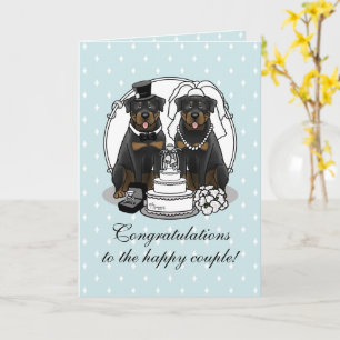 Tarjeta Boda Rottweilers - Cuto personalizado de un sonrie