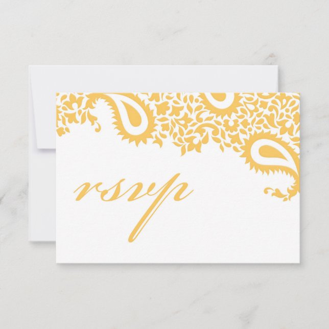 Tarjeta Boda RSVP con opción de alimento (Anverso)
