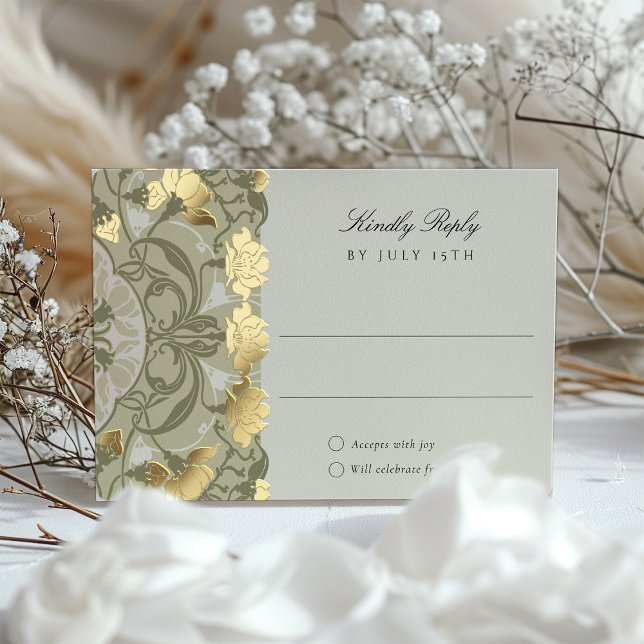 Tarjeta Boda RSVP de Art Nouveau Tones de tierra c (Subido por el creador)