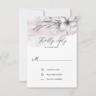 tarjeta boda rsvp de botánicos pastel rústico