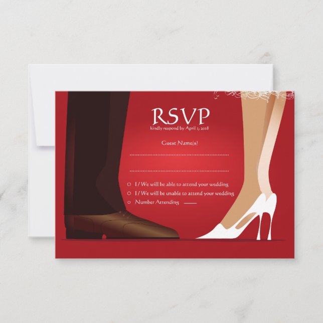Tarjeta Boda RSVP de Bride & Groom First Dance Mod (Anverso)