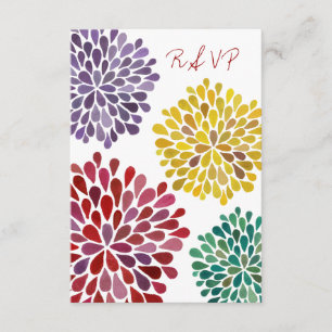Tarjeta Boda RSVP de Flores Arcoiris
