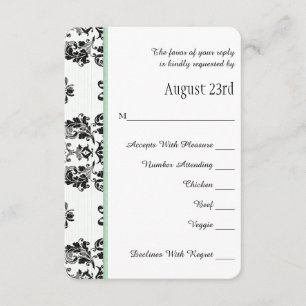 Tarjeta Boda RSVP de la Torre Eiffel de Mint Green