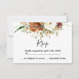 Tarjeta boda RSVP de otoño