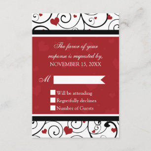 Tarjeta Boda RSVP el día de San Valentín