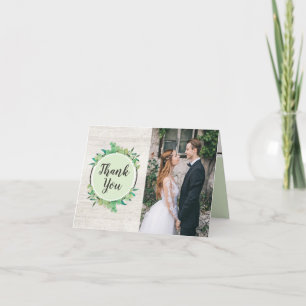 Tarjeta Boda Rustic Wood & Eucalyptus Gracias 4 Fotografía