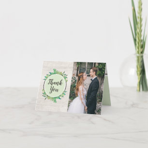 Tarjeta Boda Rústica de Madera y Eucalipto Agradecimiento