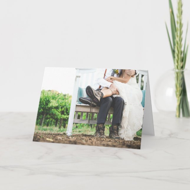 Tarjeta Boda Rústica de Novia y Groom Simple Lifestyle (Anverso)