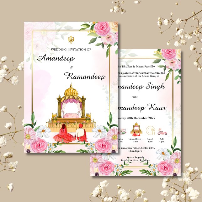 Tarjeta boda sikh invitación a la boda sikh (Subido por el creador)