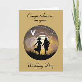 Tarjeta Boda Silhouette Groom y Bride