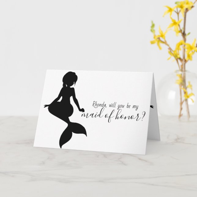 Tarjeta Boda sirvienta será mi empleada de honor (flor amarilla)