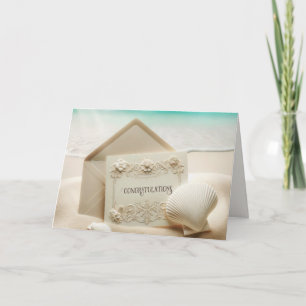 Tarjeta Boda Stationery Felicita En Arena De Playa