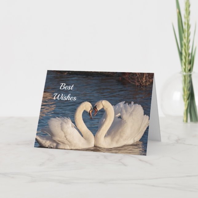 Tarjeta Boda Swans Felicitaciones (Anverso)