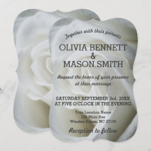 Tarjeta Boda texturizada de Rosa Blanca